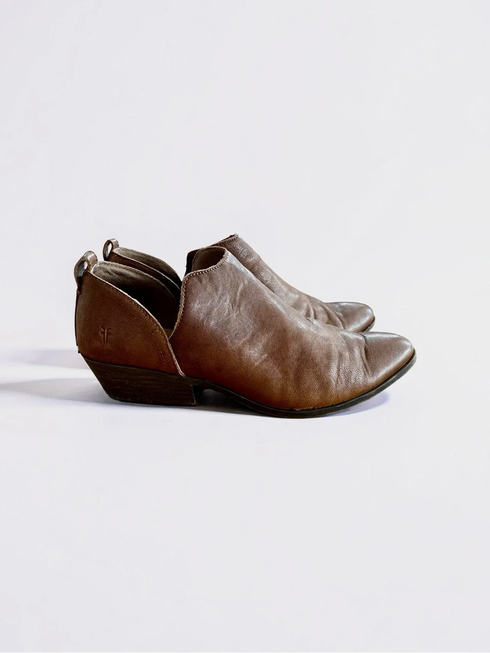 Frye Cognac Leather Slip-On Shooties